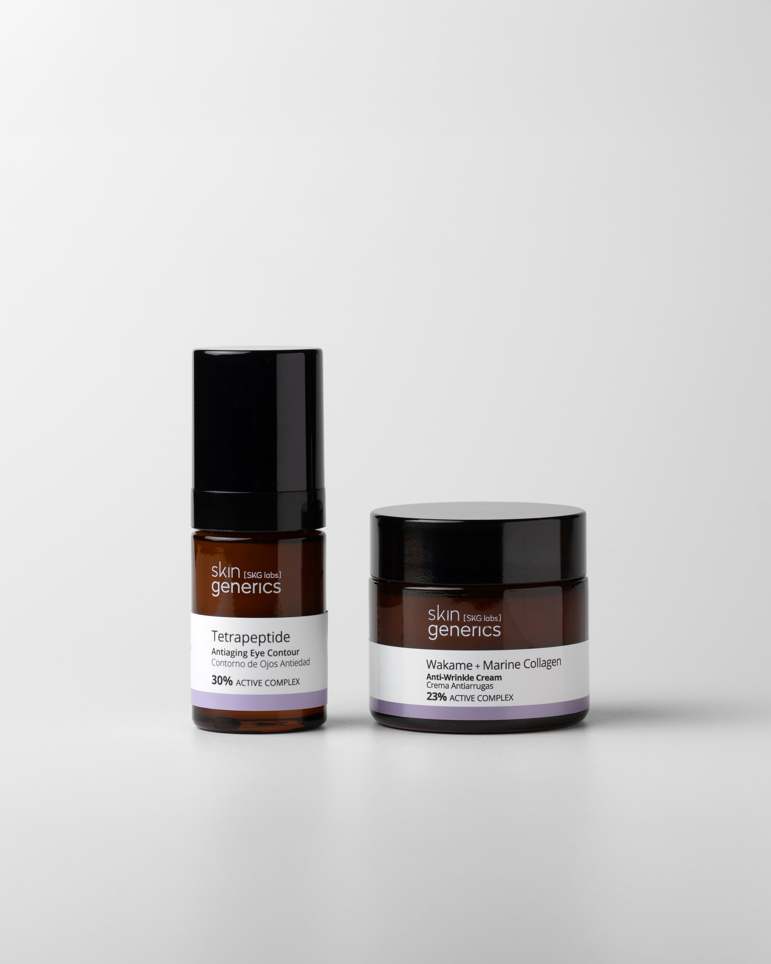 Antiarrugas routine with tetrapéptides and wakame
