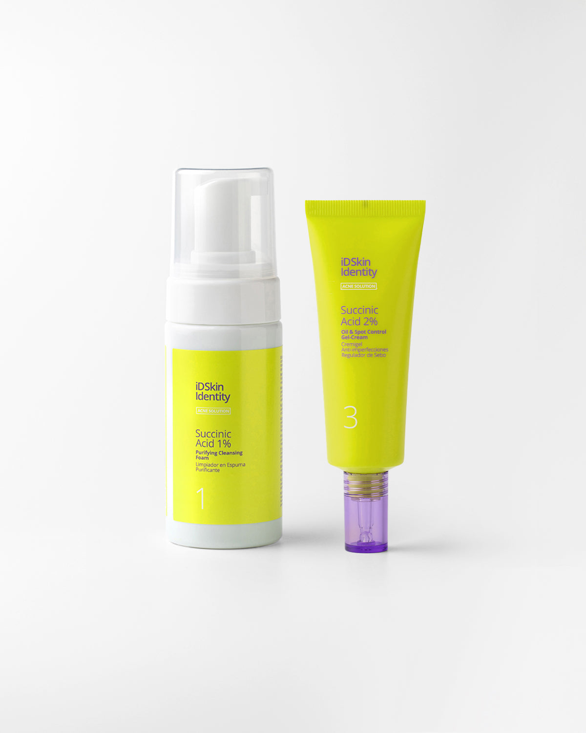 Antiacné routine with succinic acid